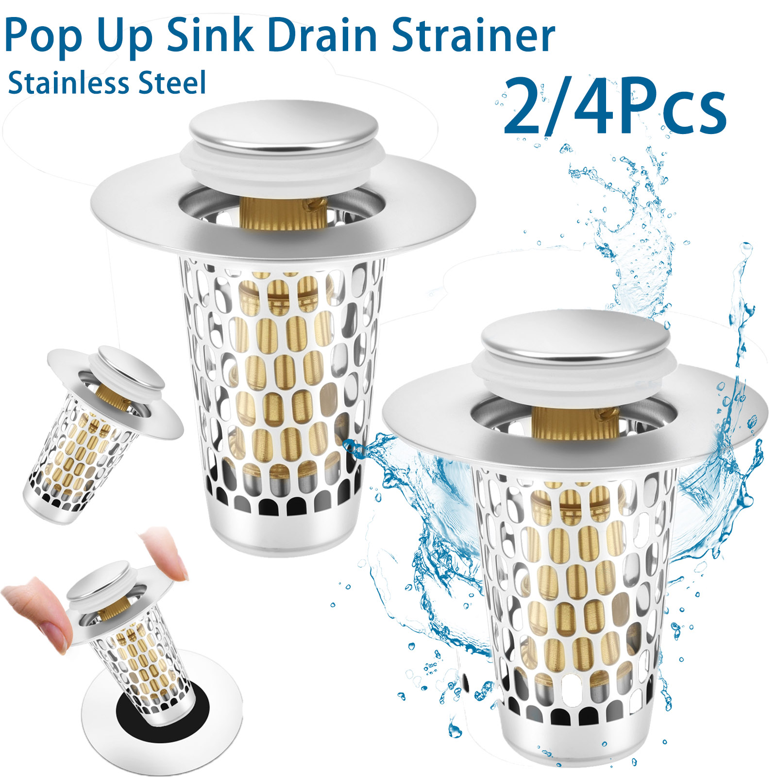 2/4Pc Pop Up Lavello Scarico F - Sink Drain Strainer recensione e prezzo